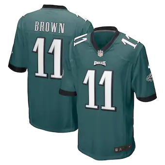 mens nike aj brown midnight green philadelphia eagles playe